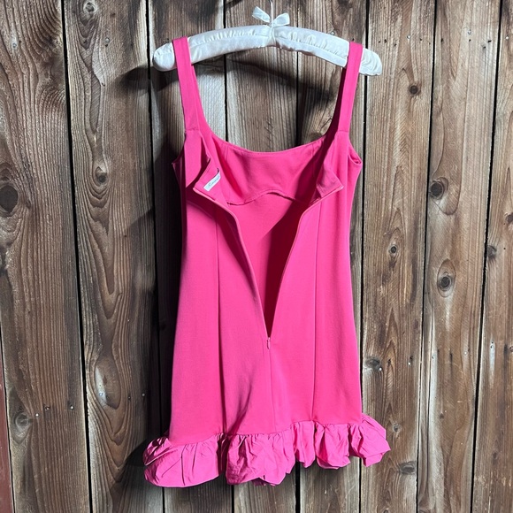 AEL AmyEnjoyLife Hot Pink Girly Dramatic Ruffles Sleeveless Bodycon Dress Sz S - Picture 9 of 10